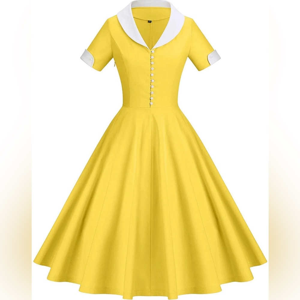 GownTown Womens 1950s Cape Collar Vintage Swing